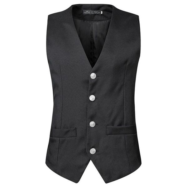 men's vests foreign trade suit silver buckle vest casual business formal, Black;white
men's vests foreign trade suit silver buckle vest casual business formal, Black;white