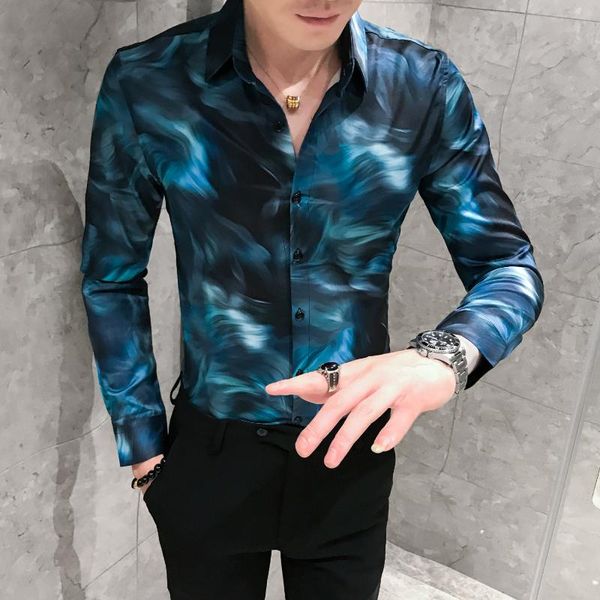 men's casual shirts autumn long sleeve beautiful print men british style shirt fashion slim fit party dress camisa homem, White;black
men's casual shirts autumn long sleeve beautiful print men british style shirt fashion slim fit party dress camisa homem, White;black