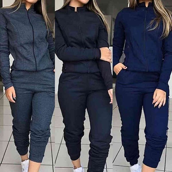 women's tracksuits ureakable women two piece set solid color zipper sweatshirt long sleeve autumn winter trousers suit fall leisur, Gray
women's tracksuits ureakable women two piece set solid color zipper sweatshirt long sleeve autumn winter trousers suit fall leisur, Gray