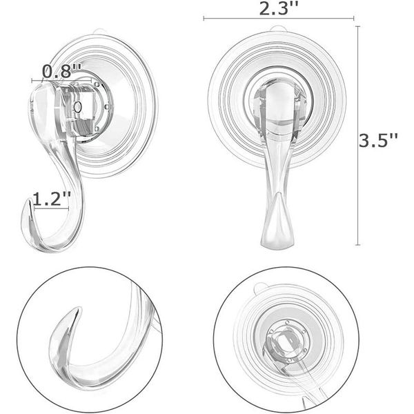 hooks & rails 6 packs suction cup hooks, clear reusable heavy duty vacuum glass kitchen bathroom for towel
hooks & rails 6 packs suction cup hooks, clear reusable heavy duty vacuum glass kitchen bathroom for towel