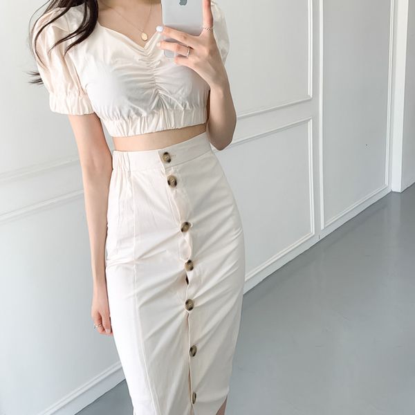 korean new fashion summer women crop + high waist bodycon skirt set suits female casual two piece outfits, White
korean new fashion summer women crop + high waist bodycon skirt set suits female casual two piece outfits, White