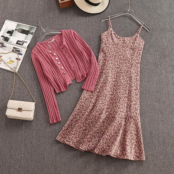 women's tracksuits 2021 fashion temperament knitted sweater floral sling dress two-piece suit 1011, Gray
women's tracksuits 2021 fashion temperament knitted sweater floral sling dress two-piece suit 1011, Gray