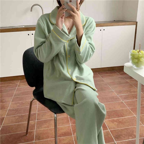 sleepwear two pieces suit sweet solid thicken warm gentle nightwear soft casual loose fashion long sleeves pajamas sets, Black;red
sleepwear two pieces suit sweet solid thicken warm gentle nightwear soft casual loose fashion long sleeves pajamas sets, Black;red