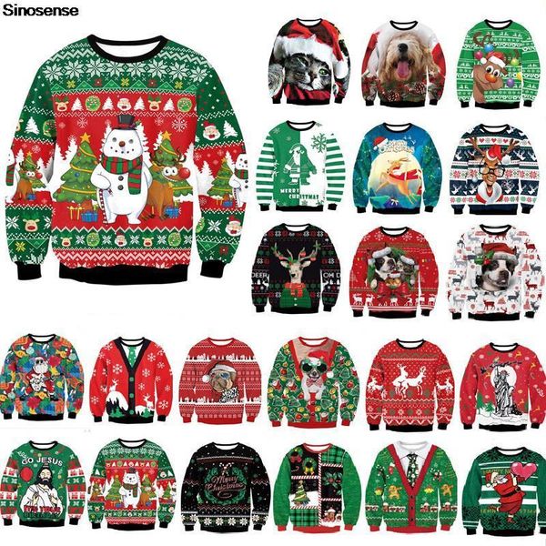 men's sweaters men women ugly christmas sweater holiday party autumn sweatshirt 3d tree gifts snowman reindeer print xmas jumpers, White;black
men's sweaters men women ugly christmas sweater holiday party autumn sweatshirt 3d tree gifts snowman reindeer print xmas jumpers, White;black