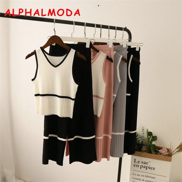 alphalmoda england style women summer knit sleeveless jumper + wide leg calf-length pants casual 2pcs suits 201008, White
alphalmoda england style women summer knit sleeveless jumper + wide leg calf-length pants casual 2pcs suits 201008, White