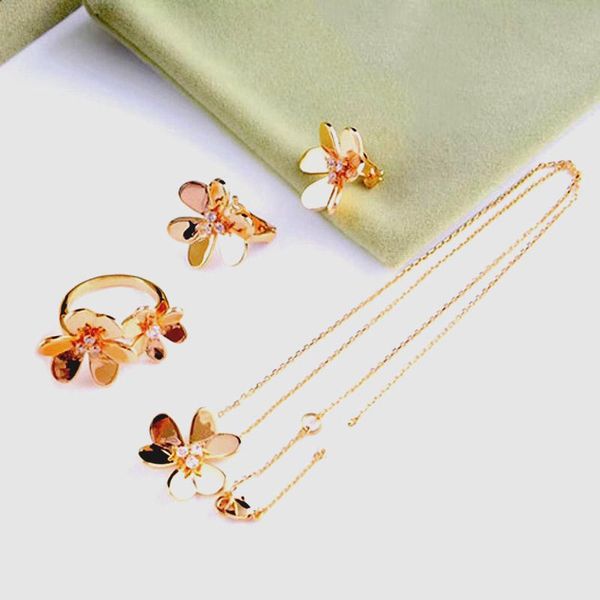 earrings & necklace cute flower sets jewelry rose gold color exquisite pave zircon clover ring clip set for women, Silver
earrings & necklace cute flower sets jewelry rose gold color exquisite pave zircon clover ring clip set for women, Silver