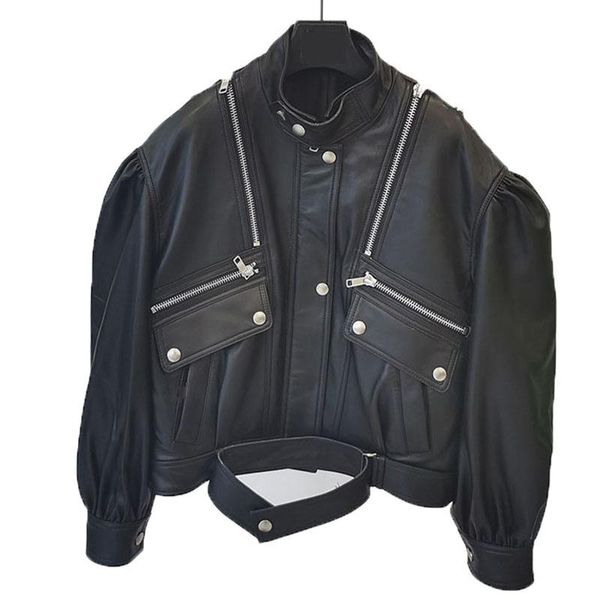 women's leather & faux spring clothes women short coat plus size genuine jacket o-neck arrival real sheepskin coats female solid, Black
women's leather & faux spring clothes women short coat plus size genuine jacket o-neck arrival real sheepskin coats female solid, Black