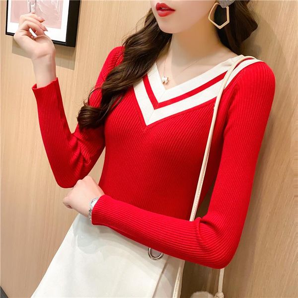women's sweaters knitted loose woman striped colorblock korean clothes pullovers fashion autumn patchwork female outwear, White;black
women's sweaters knitted loose woman striped colorblock korean clothes pullovers fashion autumn patchwork female outwear, White;black