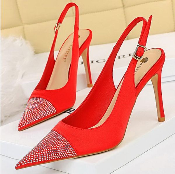 dress shoes bigtree women's sandals pointed toe women pumps rhinestone ladies hollow out heeled plus size 43, Black
dress shoes bigtree women's sandals pointed toe women pumps rhinestone ladies hollow out heeled plus size 43, Black