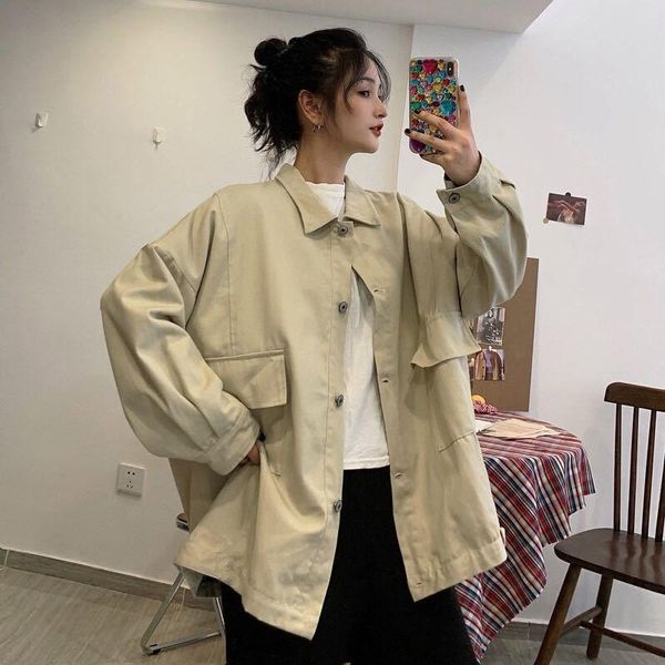 spring casual coat woman jacket female thickness loose warm chic women's jackets, Black;brown
spring casual coat woman jacket female thickness loose warm chic women's jackets, Black;brown