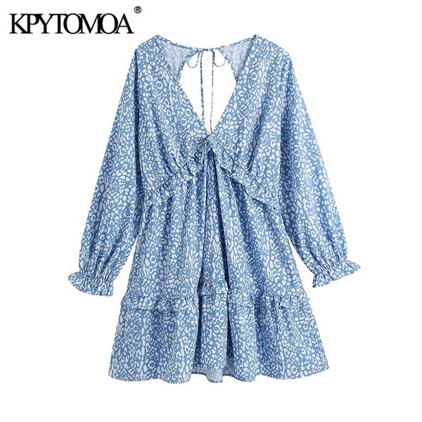 women chic fashion animal print ruffle mini dress vintage backless bow tied side zipper female dresses vestidos 210416, Black;gray
women chic fashion animal print ruffle mini dress vintage backless bow tied side zipper female dresses vestidos 210416, Black;gray