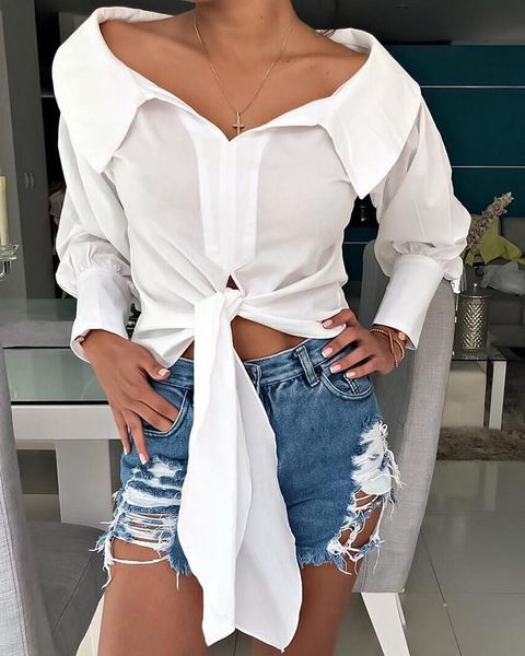 women's blouses & shirts casual blouse clothing 2021 autumn fashion long sleeve white lapel bandage shirt leisure women wear
women's blouses & shirts casual blouse clothing 2021 autumn fashion long sleeve white lapel bandage shirt leisure women wear