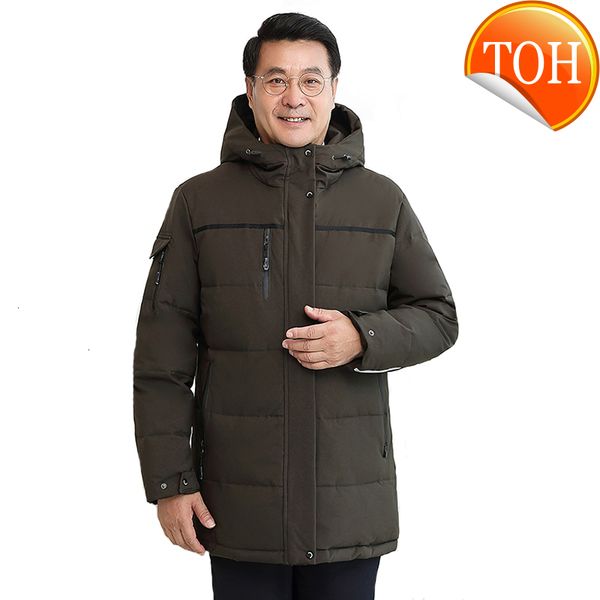 -25 degree middle-aged men winter down jacket for father plus size 4xl white duck coat hooded thick windproof, Black
-25 degree middle-aged men winter down jacket for father plus size 4xl white duck coat hooded thick windproof, Black