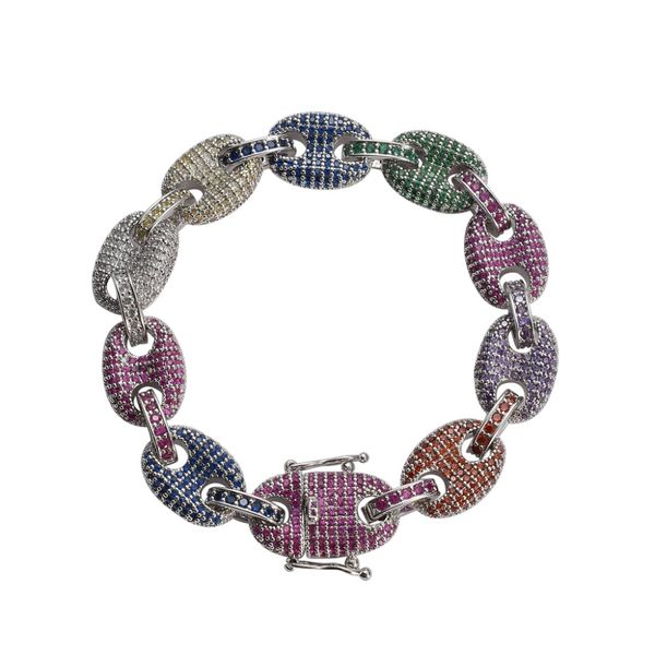 new fashion hip hop jewelry chain bracelet gifts for men and women statement men's 12mm copper coffee bean chain micro paved colorful a, Golden;silver
new fashion hip hop jewelry chain bracelet gifts for men and women statement men's 12mm copper coffee bean chain micro paved colorful a, Golden;silver