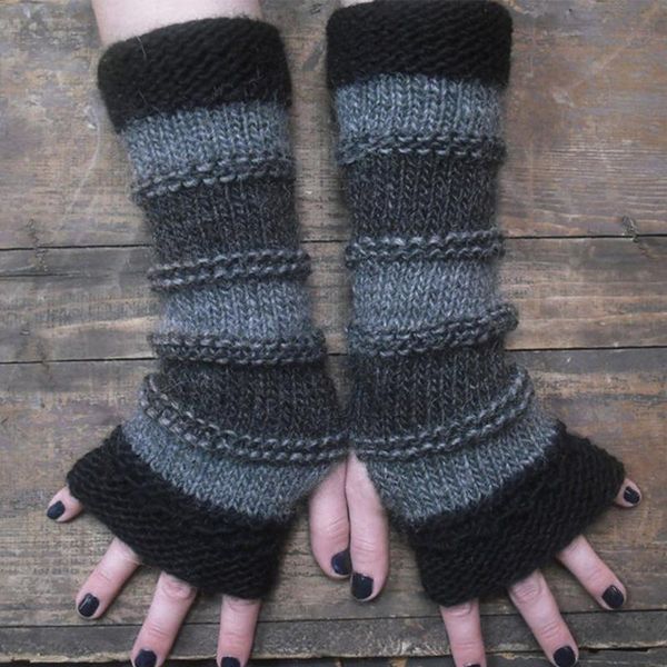 cycling gloves fashion women lady striped stitching elbow warmer knitted long fingerless mittens christmas accessories gift, Black
cycling gloves fashion women lady striped stitching elbow warmer knitted long fingerless mittens christmas accessories gift, Black