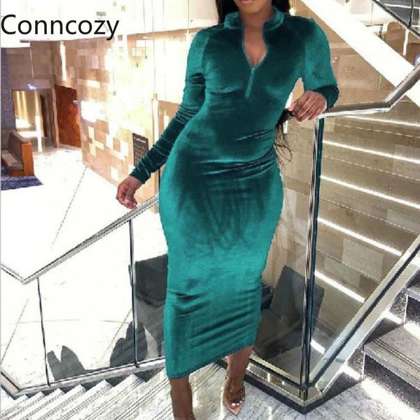 autumn winter velvet dress solid color zipper v neck sheath long sleeve slim women's clothing elegant dresses casual, Black;gray
autumn winter velvet dress solid color zipper v neck sheath long sleeve slim women's clothing elegant dresses casual, Black;gray