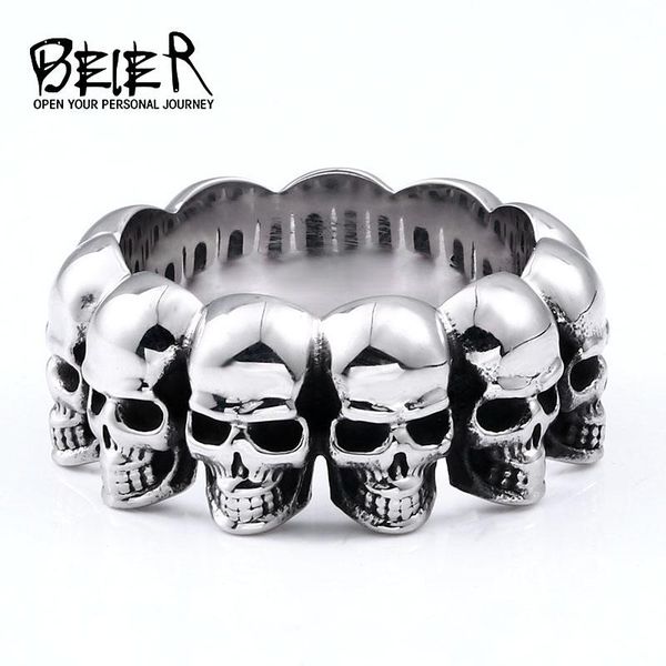 cluster rings beier 316l stainless steel punk party classic skull fashiong jewelry biker wrap men's ring br8-712, Golden;silver
cluster rings beier 316l stainless steel punk party classic skull fashiong jewelry biker wrap men's ring br8-712, Golden;silver