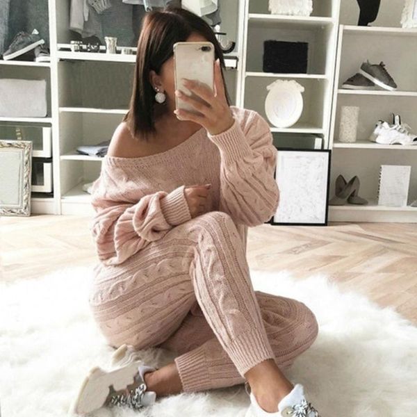 women's two piece pants laamei knitted sweater and set women slim crop pant 2 sets womens outfits tracksuit, White
women's two piece pants laamei knitted sweater and set women slim crop pant 2 sets womens outfits tracksuit, White