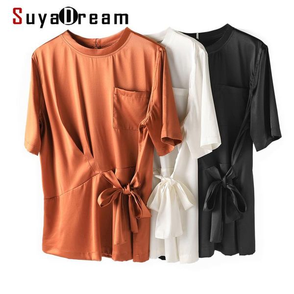 women's blouses & shirts suyadream woman waist tie summer real silk duble joe o neck short sleeves solid casual blouse 2021 white
women's blouses & shirts suyadream woman waist tie summer real silk duble joe o neck short sleeves solid casual blouse 2021 white