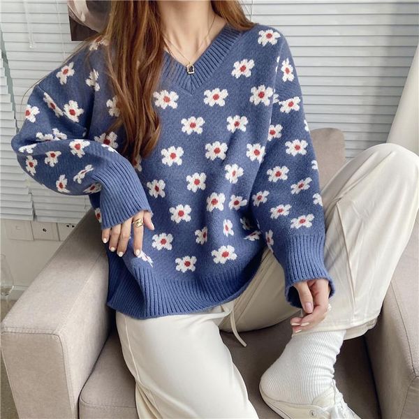 women's sweaters autumn winter women knitted sweater small daisy flower v-neck pullover long sleeve female, White;black
women's sweaters autumn winter women knitted sweater small daisy flower v-neck pullover long sleeve female, White;black