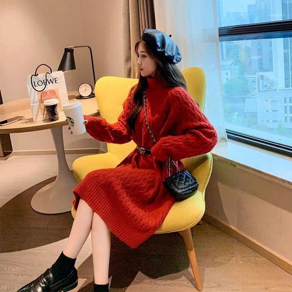 casual dresses women 2021 autumn winter fashion solid color turtleneck dress female thicken warm vestidos ladies loose knitted v715, Black;gray
casual dresses women 2021 autumn winter fashion solid color turtleneck dress female thicken warm vestidos ladies loose knitted v715, Black;gray