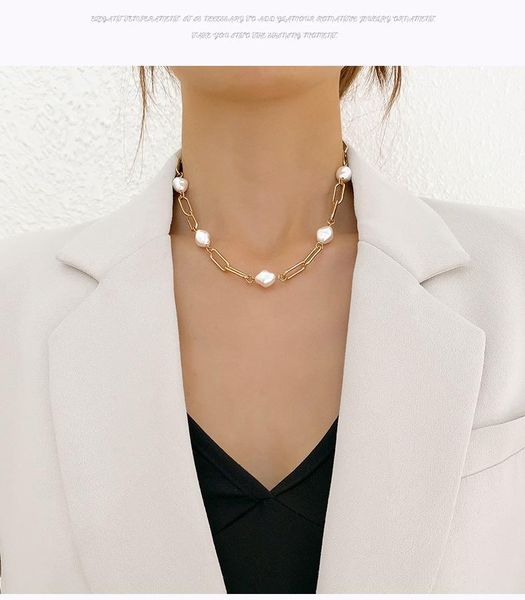 chains 1 pcs titanium steel necklace pearl stitching guba for women hip hop clavicle thick choker jewelry gift, Silver
chains 1 pcs titanium steel necklace pearl stitching guba for women hip hop clavicle thick choker jewelry gift, Silver