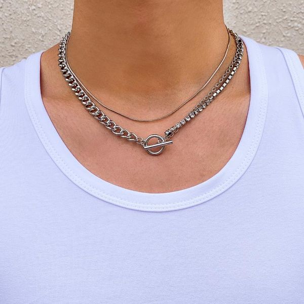 chokers punk asymmetry rhinestone chains necklaces men gold/silver color ot buckle short choker necklace for women 2021 fashion jewelry, Golden;silver
chokers punk asymmetry rhinestone chains necklaces men gold/silver color ot buckle short choker necklace for women 2021 fashion jewelry, Golden;silver