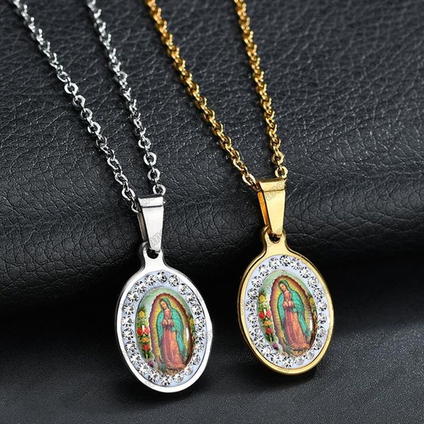 pendant necklaces stainless steel virgin mary cubic zircon madonna women necklace catholic christian gift, Silver
pendant necklaces stainless steel virgin mary cubic zircon madonna women necklace catholic christian gift, Silver