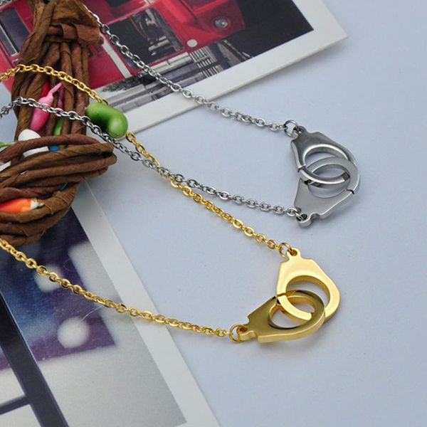chains handcuffs necklace mens fashion statement stainless steel pendant simple gifts for women accessories, Silver
chains handcuffs necklace mens fashion statement stainless steel pendant simple gifts for women accessories, Silver