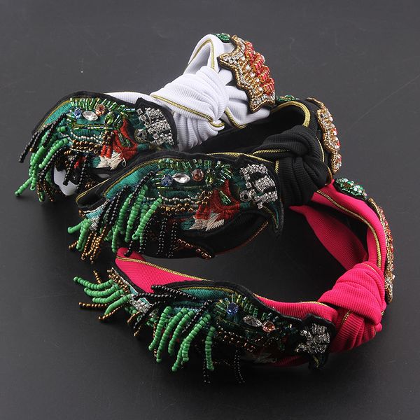 fashion fabric gold wire wrapped inlaid with colored rhinestones rice beads tassel headbands ladies gorgeous headwear, Silver
fashion fabric gold wire wrapped inlaid with colored rhinestones rice beads tassel headbands ladies gorgeous headwear, Silver