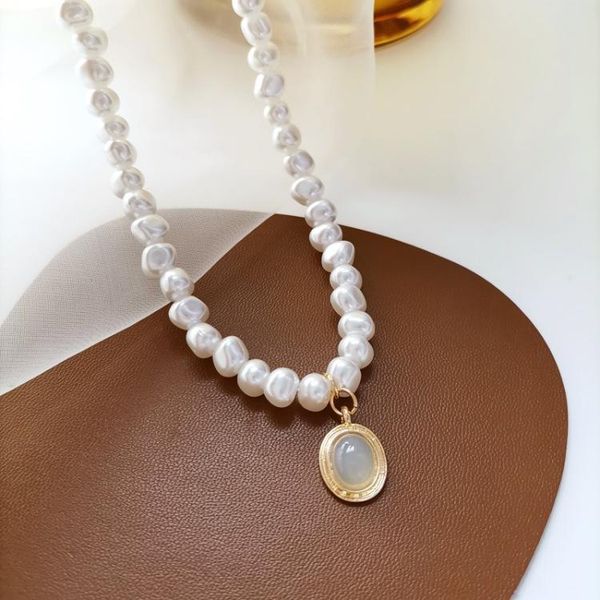 pendant necklaces french sweet temperament irregular pearl necklace oval 2021, Silver
pendant necklaces french sweet temperament irregular pearl necklace oval 2021, Silver