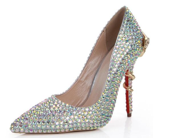 sweet multicolour genuine leather pointed toe shoes thin heels shallow women's wedding crystal pumps dress, Black
sweet multicolour genuine leather pointed toe shoes thin heels shallow women's wedding crystal pumps dress, Black