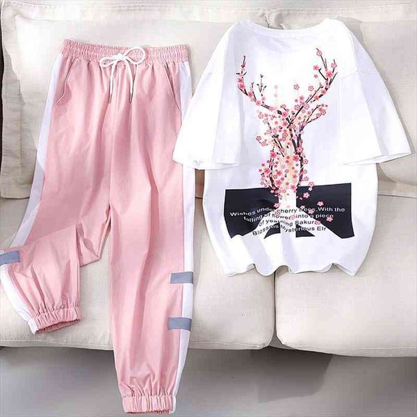 Summer Womens Clothes Suit Casual Sports Two Pieces Set Flower Letter Print T-shirts Elastic Waist Pants Tracksuit, White
Summer Womens Clothes Suit Casual Sports Two Pieces Set Flower Letter Print T-shirts Elastic Waist Pants Tracksuit, White