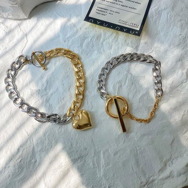 charm bracelets fashion ot buckle love heart cuban chain for women simplicity trendy jewelry female delicate metal couples bangles, Golden;silver
charm bracelets fashion ot buckle love heart cuban chain for women simplicity trendy jewelry female delicate metal couples bangles, Golden;silver