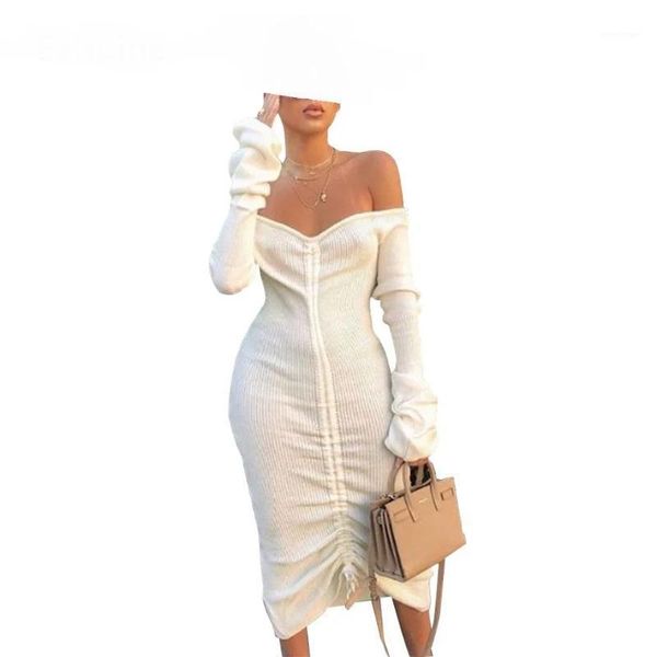 casual dresses front drawstring bandage women white slash neck long sleeve club party dress autumn winter off shoulder maxi, Black;gray
casual dresses front drawstring bandage women white slash neck long sleeve club party dress autumn winter off shoulder maxi, Black;gray