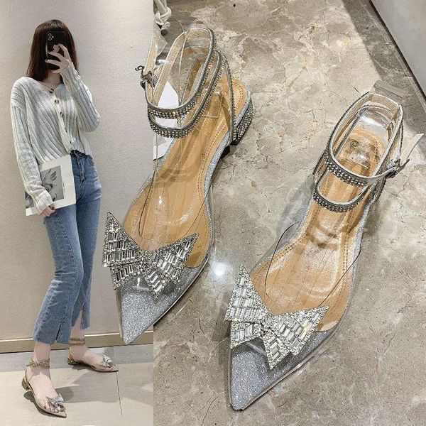 women butterfly rhinestone sandals 2021 woman summer transparent pointed buckle belt low heel shoes sandalias mujer size 43, Black
women butterfly rhinestone sandals 2021 woman summer transparent pointed buckle belt low heel shoes sandalias mujer size 43, Black