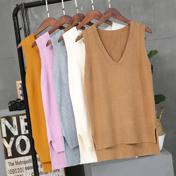 women vests solid student v-neck knitted all-match korean harajuku kpop simple chic streetwear fashion vintage womens j257 women's swea, White;black
women vests solid student v-neck knitted all-match korean harajuku kpop simple chic streetwear fashion vintage womens j257 women's swea, White;black