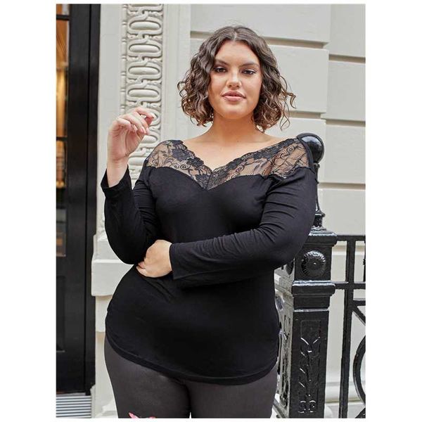 plus size t-shirt womens v-neck elegant blouse long sleeve solid black lace patchwork spring autumn knit tee 4xl 5xl 6xl 7xl
plus size t-shirt womens v-neck elegant blouse long sleeve solid black lace patchwork spring autumn knit tee 4xl 5xl 6xl 7xl
