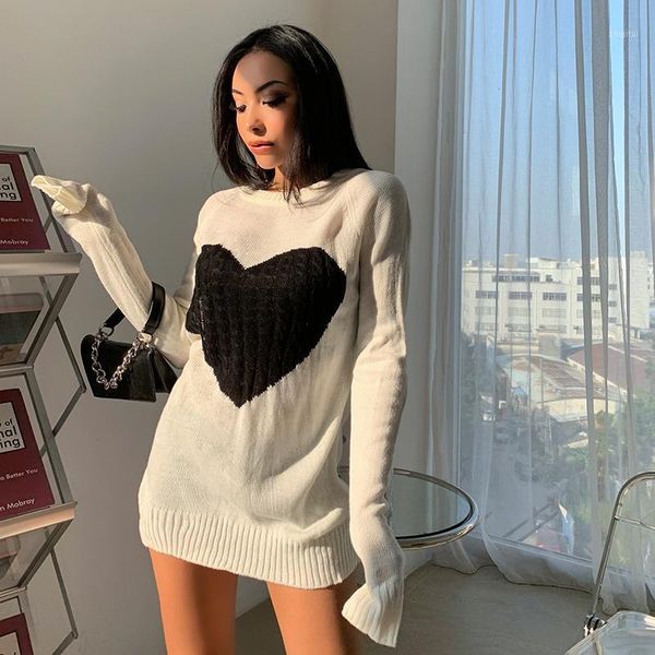 european and american round neck long-sleeved love embroidered sweater women autumn winter loose outer wear thin women's sweaters, White;black
european and american round neck long-sleeved love embroidered sweater women autumn winter loose outer wear thin women's sweaters, White;black
