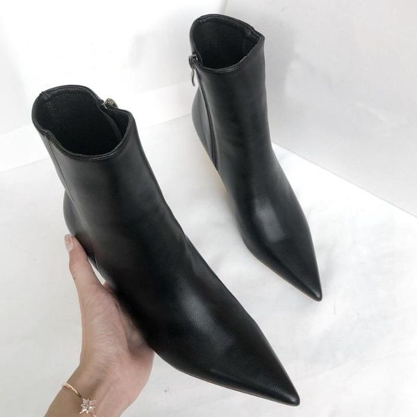 boots natural leather ankle women point toe kitten heels short winter cowboy knight woman botas de mujer, Black
boots natural leather ankle women point toe kitten heels short winter cowboy knight woman botas de mujer, Black
