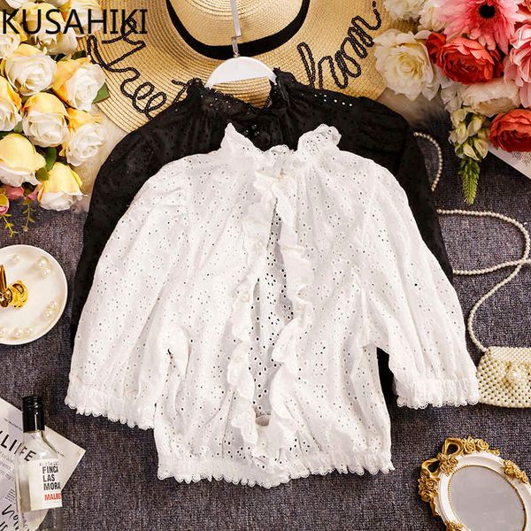 kusahiki sweet hollow-out dot hook women korean ruffle puff sleeve o-neck blouse causal summer blusas shirt 6j463 210602, White
kusahiki sweet hollow-out dot hook women korean ruffle puff sleeve o-neck blouse causal summer blusas shirt 6j463 210602, White