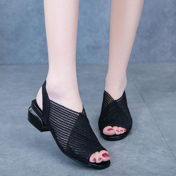 sandals women fashion thick heel peep toe women's shoes mesh breathable ladies plus size girls summer sandal, Black
sandals women fashion thick heel peep toe women's shoes mesh breathable ladies plus size girls summer sandal, Black