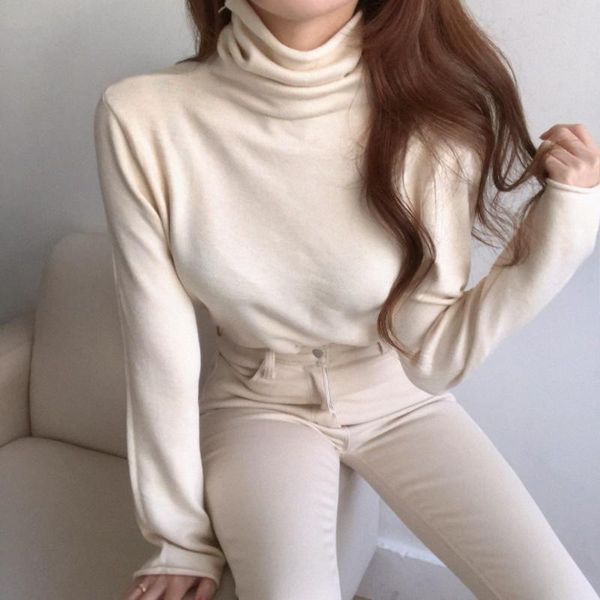 women's sweaters korean style autumn winter minimalist long sleeve turtleneck sweater slim solid color bottoming elegant ladies knitted, White;black
women's sweaters korean style autumn winter minimalist long sleeve turtleneck sweater slim solid color bottoming elegant ladies knitted, White;black