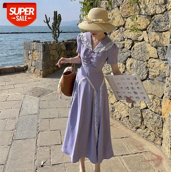 temperament ""purple kite"" french retro mid-length purple lace waist slim v-neck gentle dress women #tb6a, Black;gray
temperament ""purple kite"" french retro mid-length purple lace waist slim v-neck gentle dress women #tb6a, Black;gray