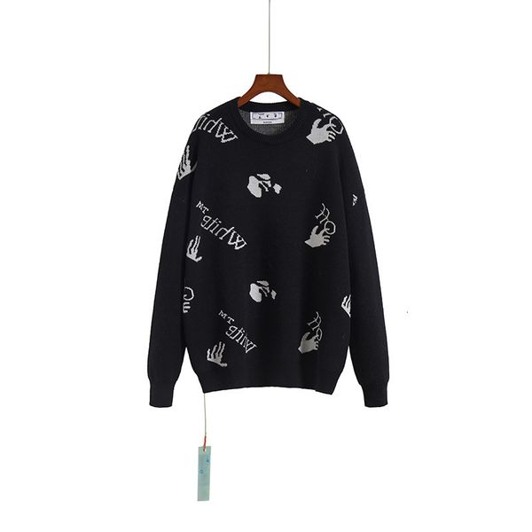 autumn winter off new 2021 classic letter palm pattern loose knit sweater men's and women's batch, Black
autumn winter off new 2021 classic letter palm pattern loose knit sweater men's and women's batch, Black