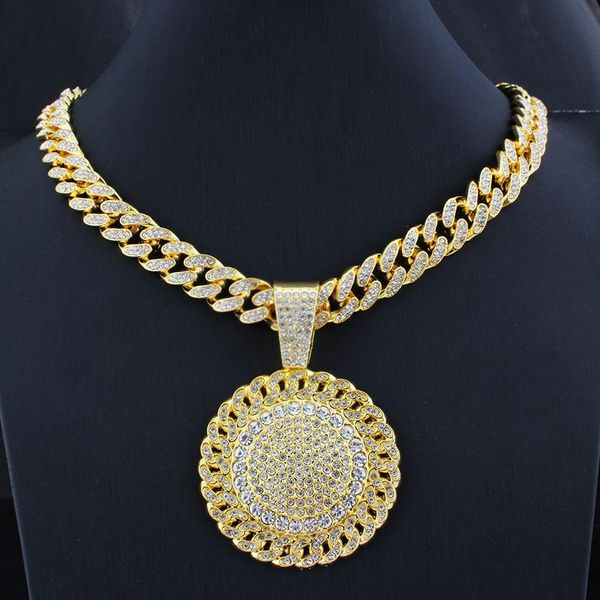 pendant necklaces alloy thick necklace round rhinestone zircon crystal cuban buckle chain punk exaggerated rap hip hop fashion, Silver
pendant necklaces alloy thick necklace round rhinestone zircon crystal cuban buckle chain punk exaggerated rap hip hop fashion, Silver