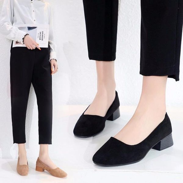 dress shoes 2021 work casual woman pumps slip on shallow solid flock women thick mid heels fashion ladies plus size, Black
dress shoes 2021 work casual woman pumps slip on shallow solid flock women thick mid heels fashion ladies plus size, Black
