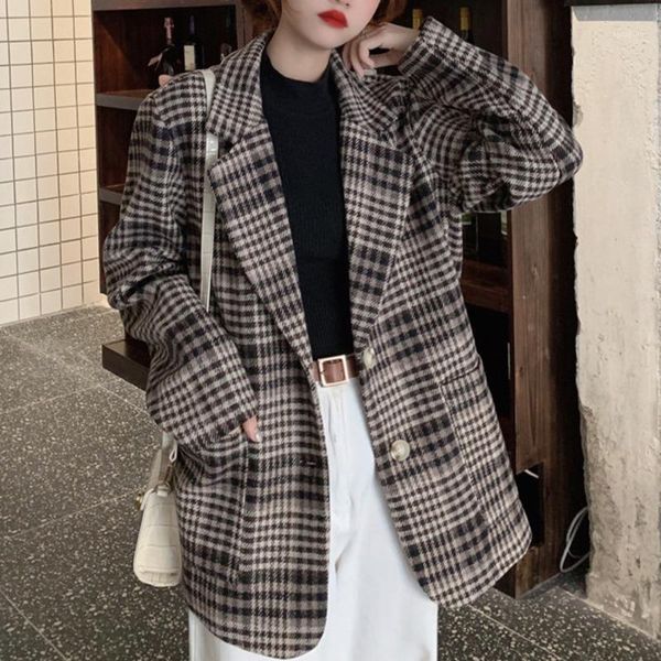 women's suits & blazers vintage women plaid blazer office lady jacket slim fit casual single breasted coat long sleeve outerwear temper, White;black
women's suits & blazers vintage women plaid blazer office lady jacket slim fit casual single breasted coat long sleeve outerwear temper, White;black