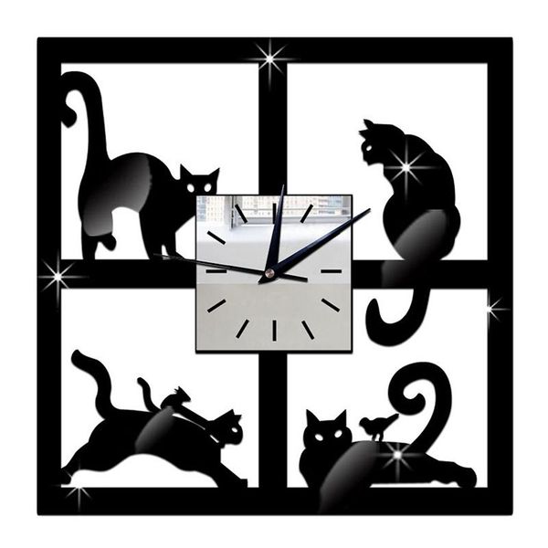 wall clocks 3d unique cat mirror black clock modern design home environmentally friendly crystal decoration
wall clocks 3d unique cat mirror black clock modern design home environmentally friendly crystal decoration
