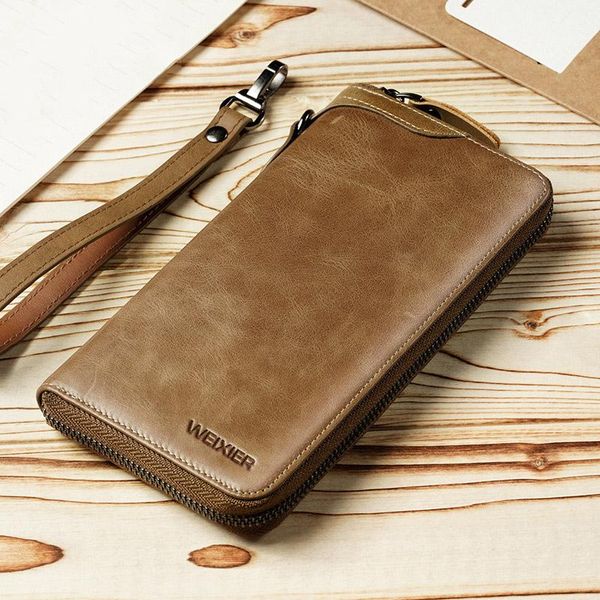 vintage genuine leather men wallets luxury business long zipper purse birthday gift clutch bag cow card holder, Red;black
vintage genuine leather men wallets luxury business long zipper purse birthday gift clutch bag cow card holder, Red;black
